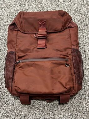 Athleta Burgundy Backpack Nylon Lightweight Travel Gym Laptop Bag Womens